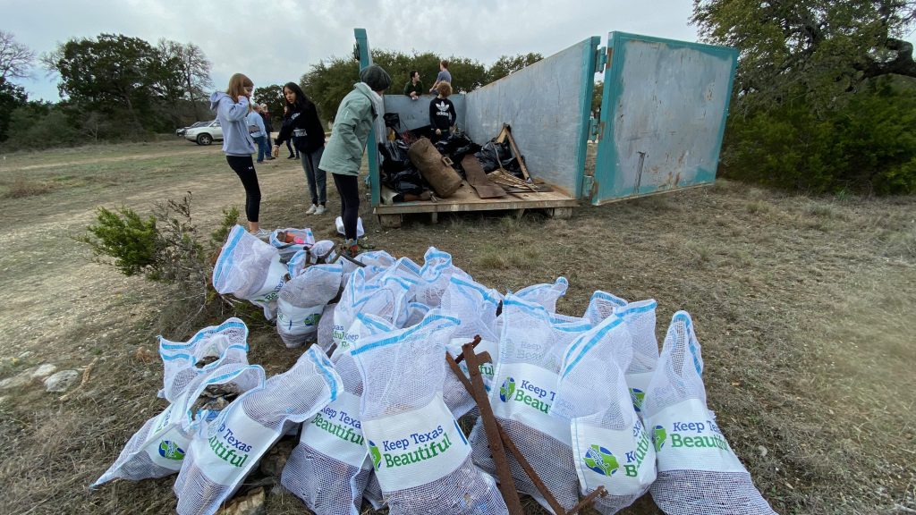 Students and volunteers cleaned up critical recharge areas and helped improve the quality of water recharging the Trinity Aquifer