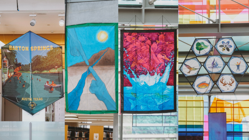 Part of The Sacred Springs Kite Exhibition is now in the Moore Gallery at the Austin Airport! Click the photo above to learn more.